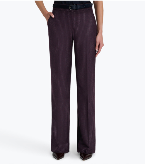 Παντελόνι Flared σε Ριγέ Wool Blend Ύφασμα