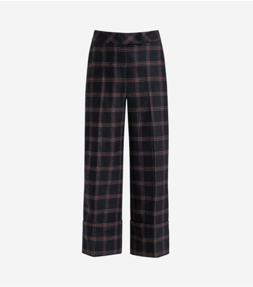 Παντελόνι Cropped σε Καρό Wool Blend