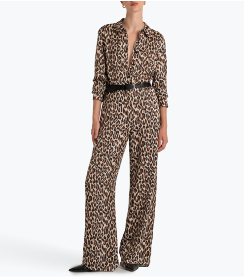 Παντελόνι Wide Leg με Leopard Print