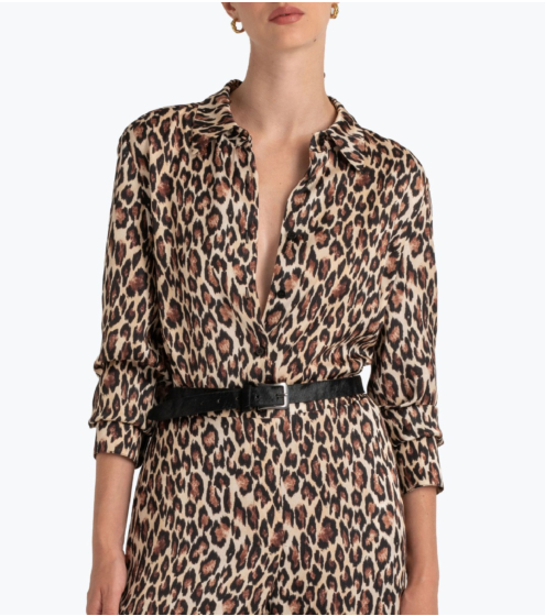 Πουκάμισο Oversized με Leopard Print