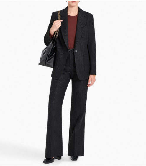 Blazer σε Ριγέ Wool Blend Ύφασμα