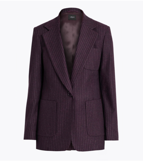 Blazer σε Ριγέ Wool Blend Ύφασμα