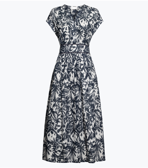 Φόρεμα με Πτυχώσεις σε Εμπριμέ Βουάλ