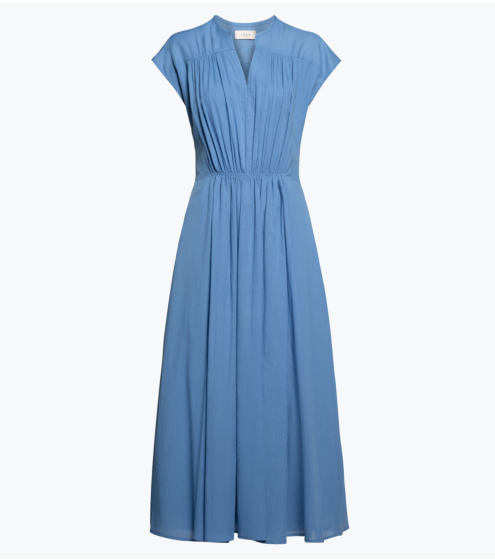 Φόρεμα V Midi σε Cotton Voile