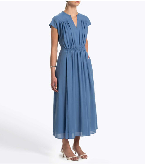 Φόρεμα V Midi σε Cotton Voile