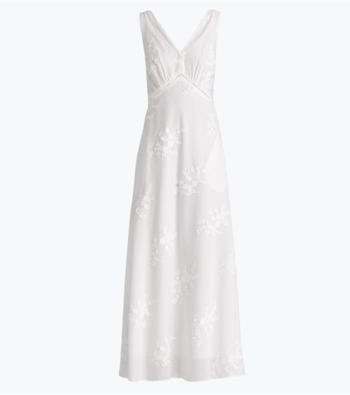 Φόρεμα V Neck σε Κεντημένη Ποπλίνα