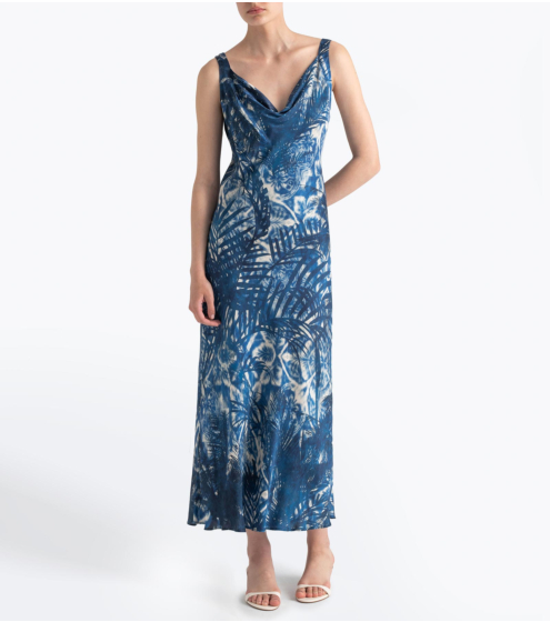 Φόρεμα Bias Cut σε Εμπριμέ Σατέν