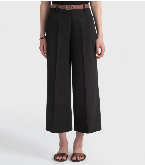 Παντελόνι Cropped σε Σατέν Γκαμπαρτίνα