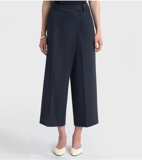 Jupe Culotte με Ασύμμετρο Κούμπωμα