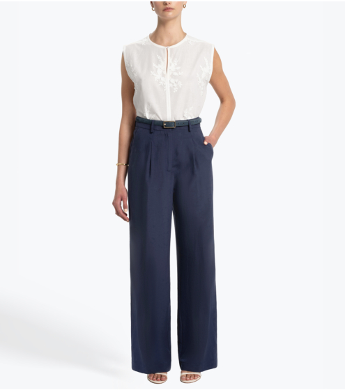 Παντελόνι Wide Leg σε Viscose Linen Blend