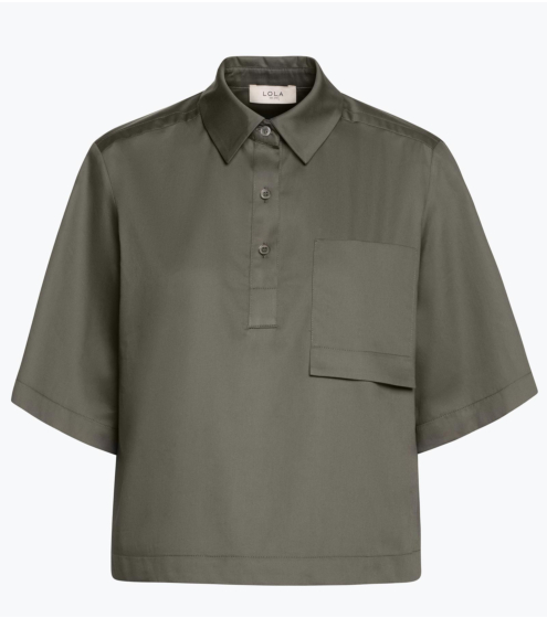 Πουκάμισο Boxy σε Σατέν Ποπλίνα