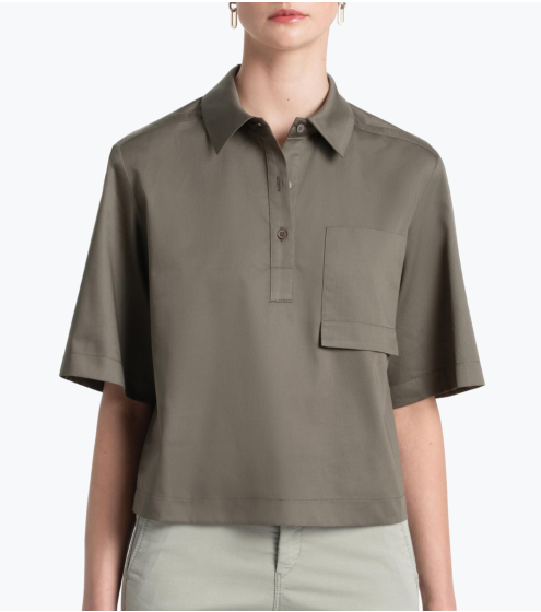 Πουκάμισο Boxy σε Σατέν Ποπλίνα