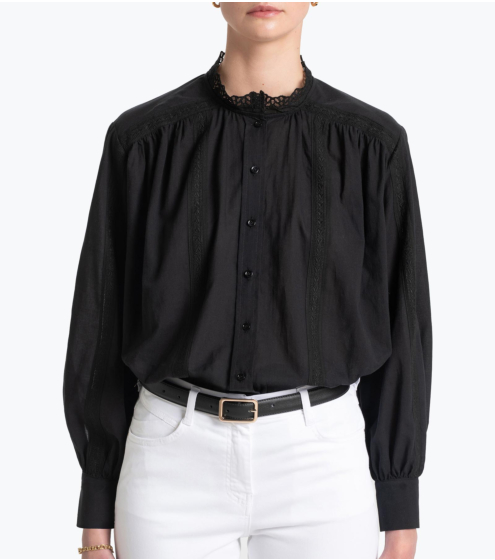 Πουκάμισο Βοho με Βαμβακερή Δαντέλα