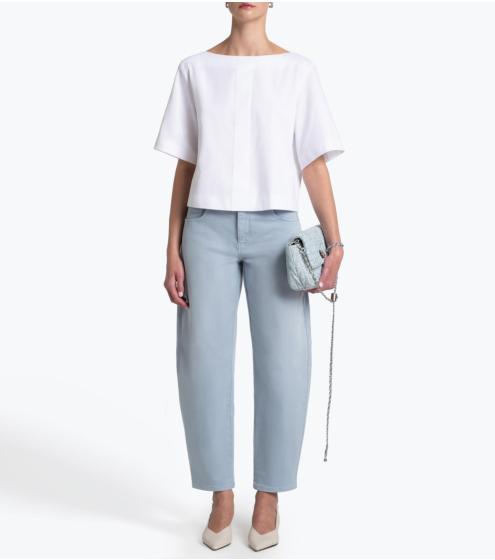 Mπλούζα Boxy σε Σατέν Ποπλίνα