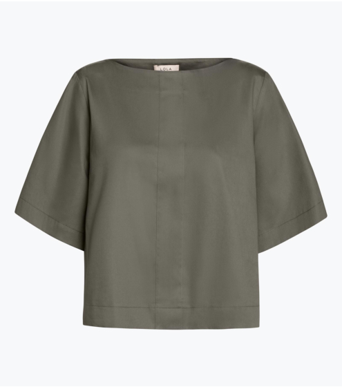 Mπλούζα Boxy σε Σατέν Ποπλίνα