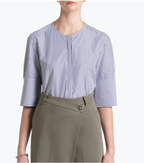 Μπλούζα σε Ριγέ Ποπλίνα