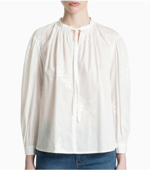 Μπλούζα Oversized σε Κεντημένο Βουάλ