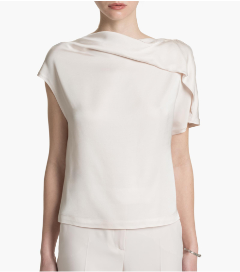 Μπλούζα Boat Neck με Πτυχώσεις