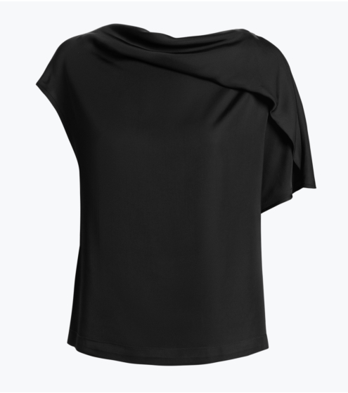 Μπλούζα Boat Neck με Πτυχώσεις