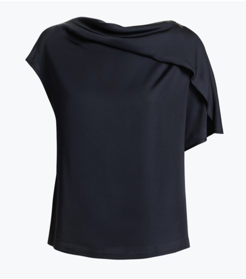 Μπλούζα Boat Neck με Πτυχώσεις