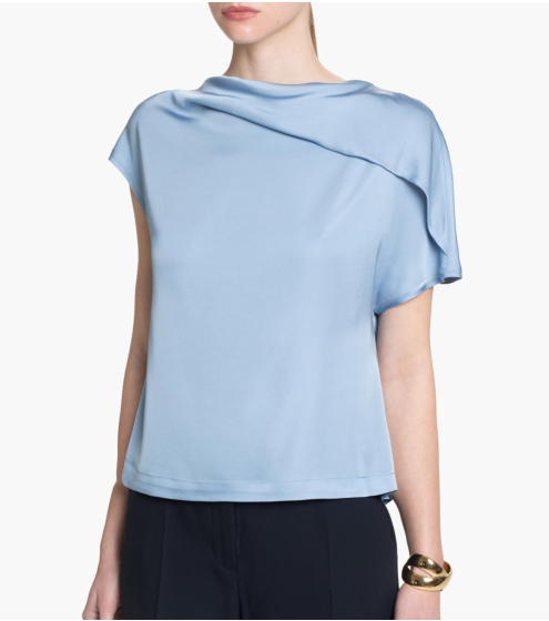 Μπλούζα Boat Neck με Πτυχώσεις