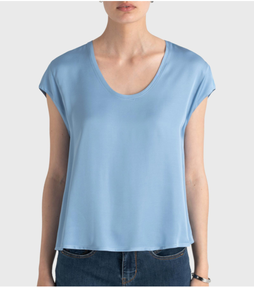 Top σε Satin Rayon Blend