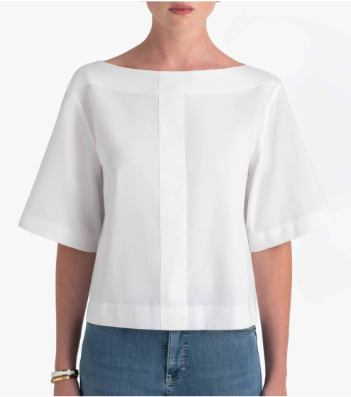 Mπλούζα Boxy σε Σατέν Ποπλίνα