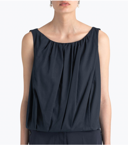 Τοπ με Πτυχώσεις σε Σατέν Ποπλίνα