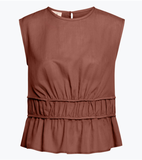 Top με Βολάν σε Cotton Boυάλ