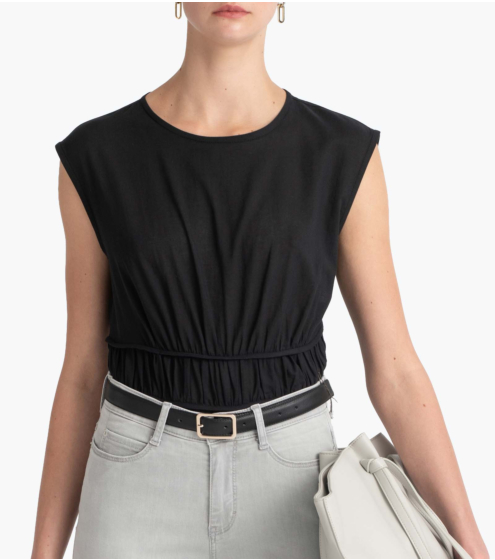 Top με Βολάν σε Cotton Boυάλ