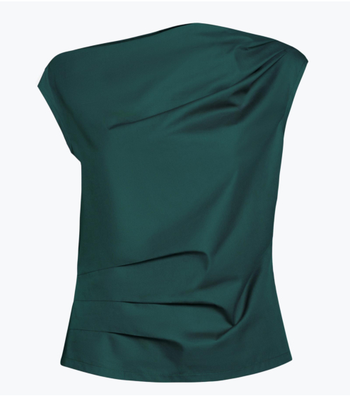 Μπλούζα Draped σε Stone Wash Poplin