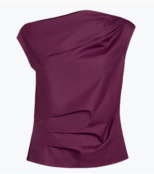 Μπλούζα Draped σε Stone Wash Poplin