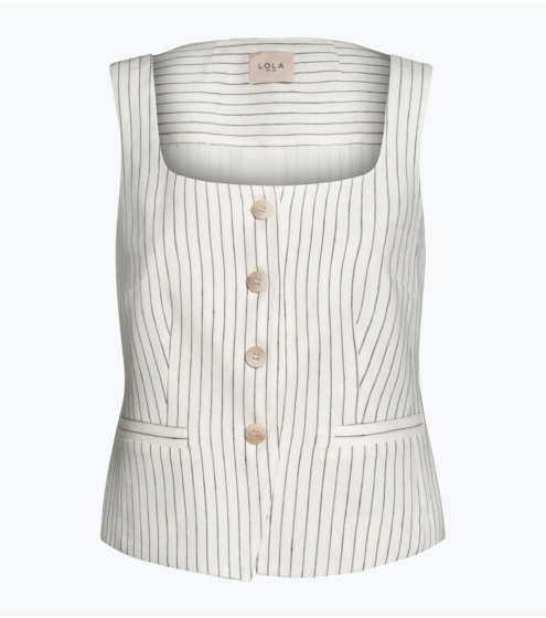 Γιλέκο Feminine Ριγέ Linen Blend