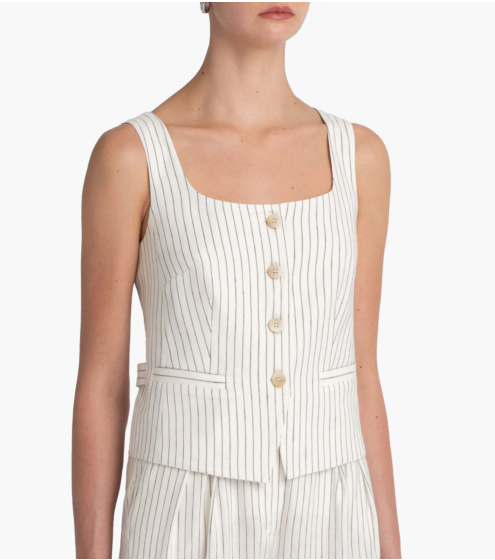 Γιλέκο Feminine Ριγέ Linen Blend
