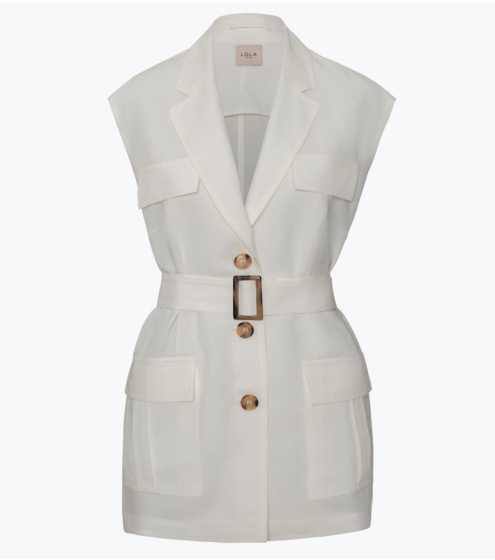 Γιλέκο Saharienne σε Viscose Linen Blend
