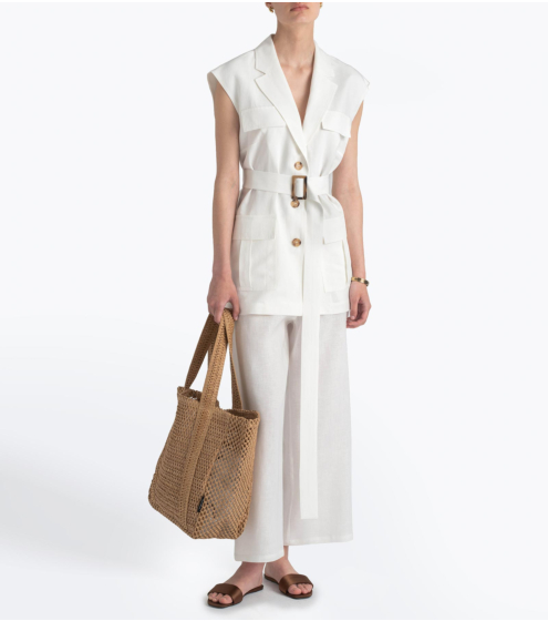 Γιλέκο Saharienne σε Viscose Linen Blend