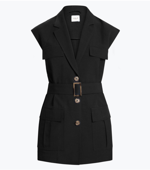 Γιλέκο Saharienne σε Viscose Linen Blend