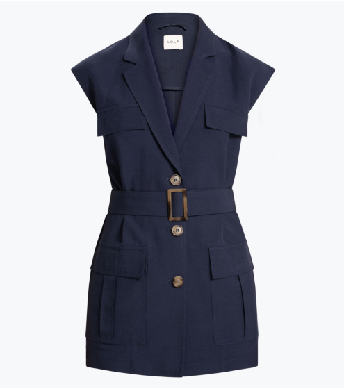 Γιλέκο Saharienne σε Viscose Linen Blend