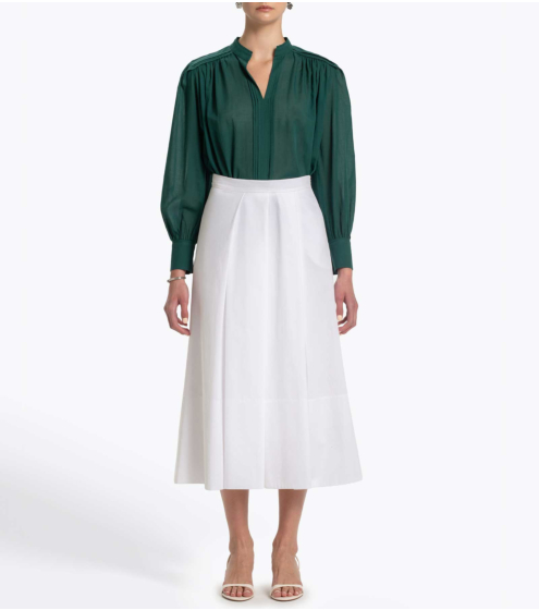 Φούστα με Πιέτες σε Σατέν Ποπλίνα