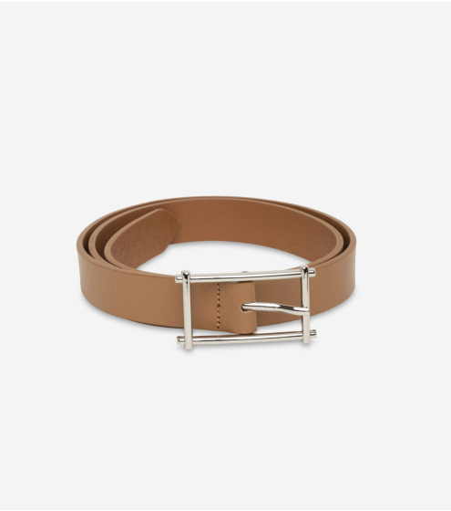 Ζώνη Δερμάτινη με Ασημένια Αγκράφα