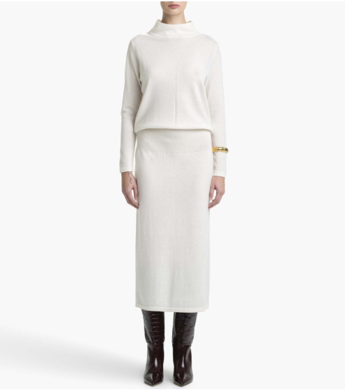 Φόρεμα Μock Neck σε Μαλλί και Κασμίρι