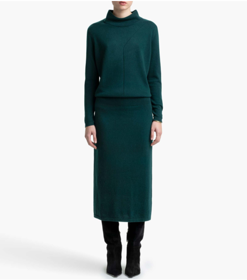 Φόρεμα Μock Neck σε Μαλλί και Κασμίρι