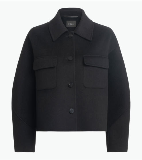 Πανωφόρι Cropped με Μαλλί και Κασμίρ