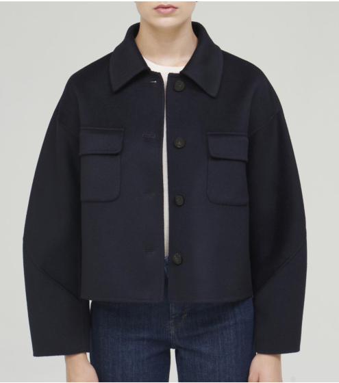 Πανωφόρι Cropped με Μαλλί και Κασμίρ