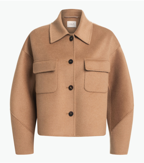 Πανωφόρι Cropped με Μαλλί και Κασμίρ