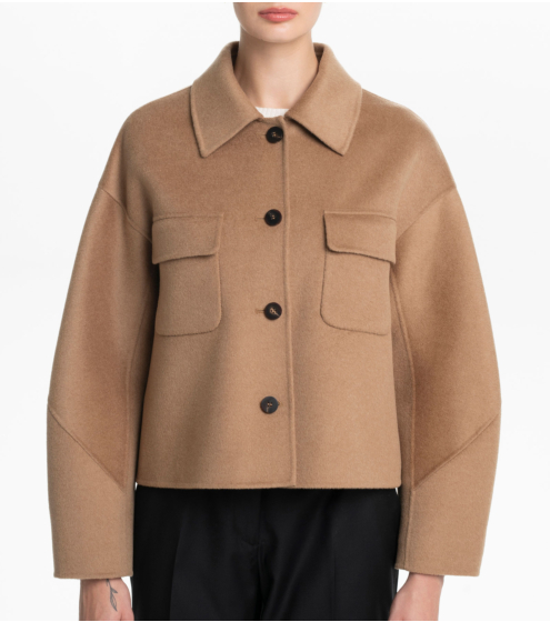 Πανωφόρι Cropped με Μαλλί και Κασμίρ