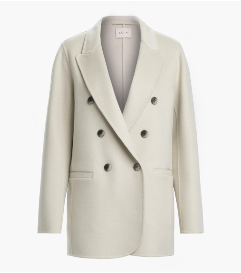 Ζακέτα Σταυρωτή με Μαλλί, Κασμίρι & Μετάξι