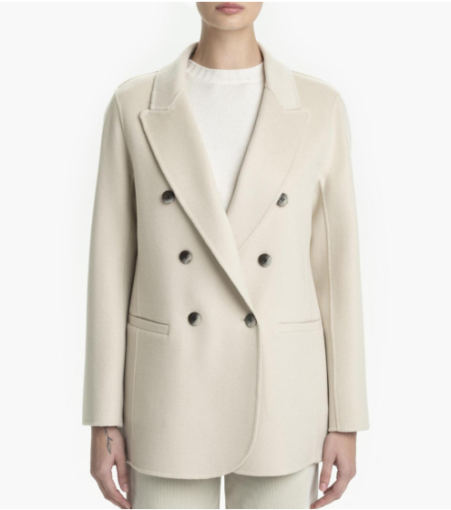 Ζακέτα Σταυρωτή με Μαλλί, Κασμίρι & Μετάξι