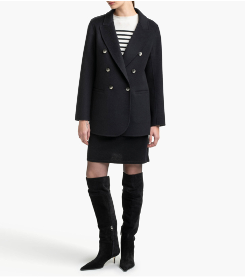 Ζακέτα Σταυρωτή με Μαλλί, Κασμίρι & Μετάξι