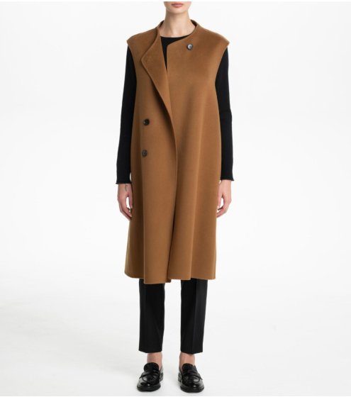 Πανωφόρι Sleeveless με Μαλλί και Κασμίρι